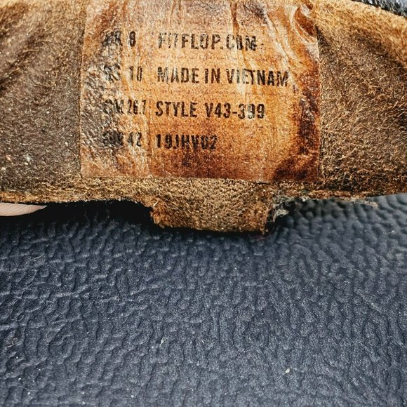 FitFlop Fino Quartz Toe Post Sandals 10 Midnight Navy Blue Slinky Slim Comfort - Picture 2 of 13